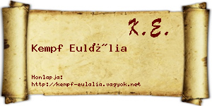 Kempf Eulália névjegykártya